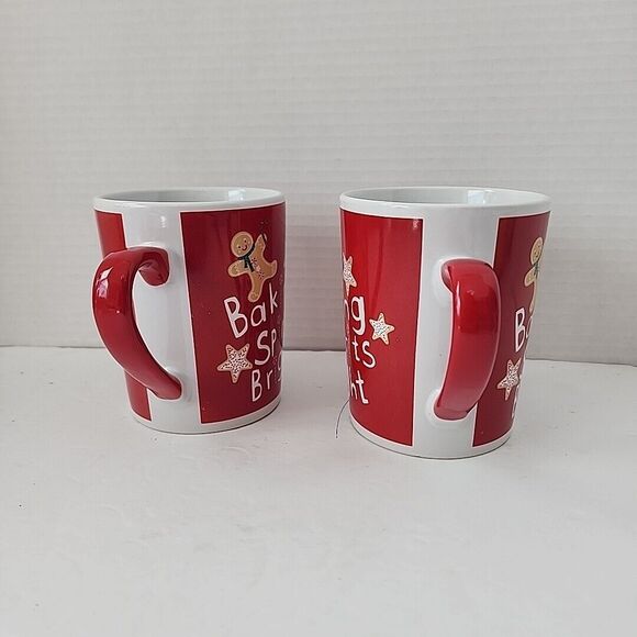 Royal Norfolk Christmas Coffee Mugs Baking Spirits Bright 8" Holiday Gingerbread - Picture 3 of 10